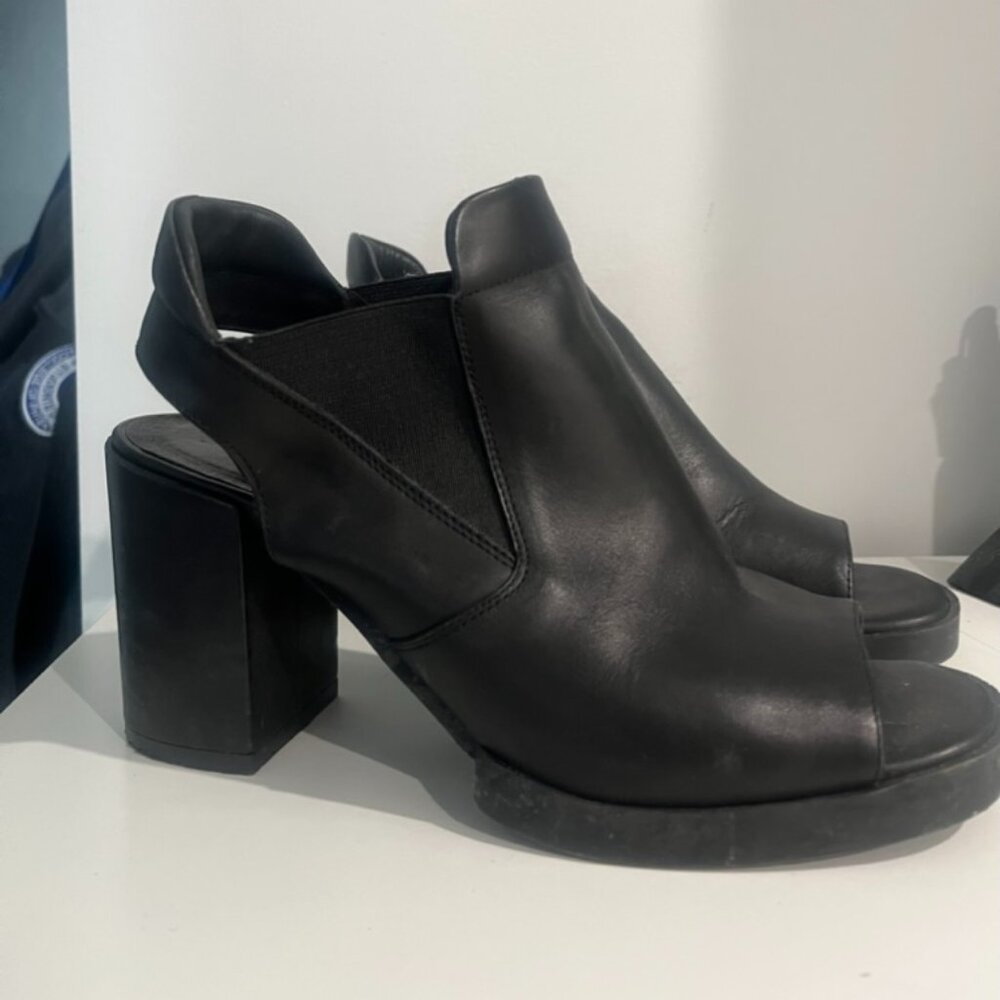 Miista chunky black heels